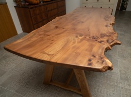Elm Table top with oak frame